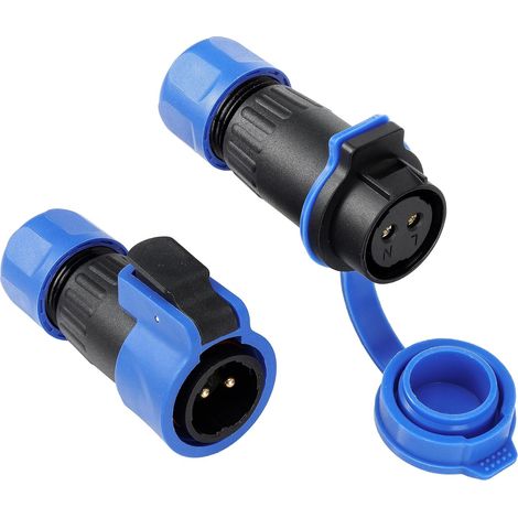 FD20 Connecteur d'aviation étanche 2 broches IP68 marine 25A sans soudure, anti-corrosion prise mâle femelle pour système électrique de bateau/yacht (1/5)