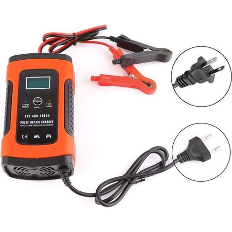 Chargeur de batterie intelligent à impulsions automatiques 12 V avec écran LCD, chargeur de batterie AGM à électrolyte gélifié au plomb-acide humide (1/5)