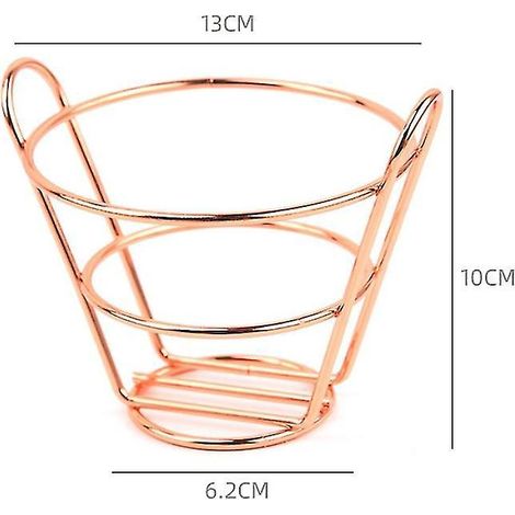 Pommes-Frites-Korb, Snackeimer, Aufbewahrungskorb für frittiertes Hähnchen, Frittierkorb, Ölsieb, kreatives Geschirr, D-Rose Gold Behälter.