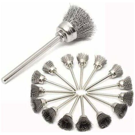 Set of 45pcs Stainless Steel Wire Drill Brush Dremel Brushes Rotary Tool Accessories for Cleaning Polishing (1/4)