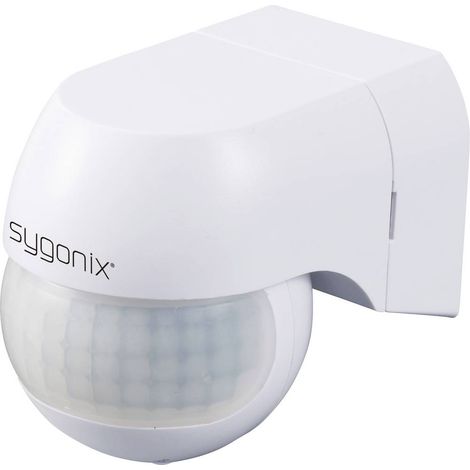Sygonix SY-6118230 sospeso sul muro, Da parete Rilevatore di movimento ad infrarossi passivo PIR 180 ° Relè Bianco IP44 (1/5)