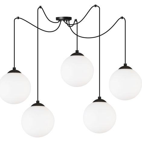 LÁMPARA DE TECHO COLGANTE SPIDER BALL NEGRA LED 15cm (1/5)