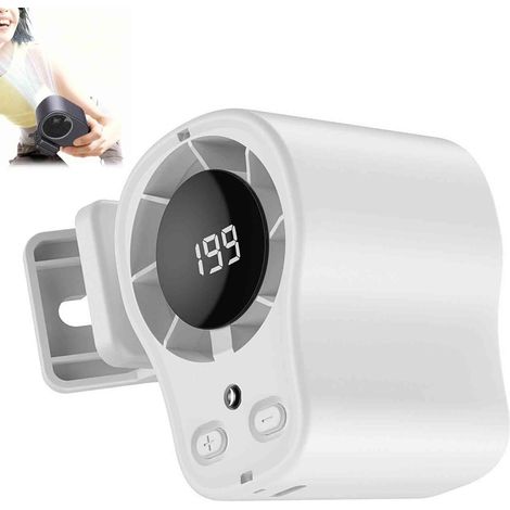 Climatiseur portable pour voiture avec clip, rechargeable USB, mini ventilateur de refroidissement personnel de poche, 2026, écran LED, rotation 360°, vitesse ajustable 199 degrés (1/5)