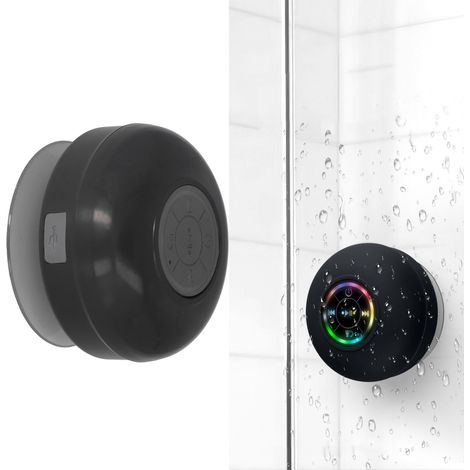 Enceinte Bluetooth étanche à ventouse avec lumière LED, enceinte Bluetooth étanche pour salle de bain, enceinte Bluetooth portable (1/5)