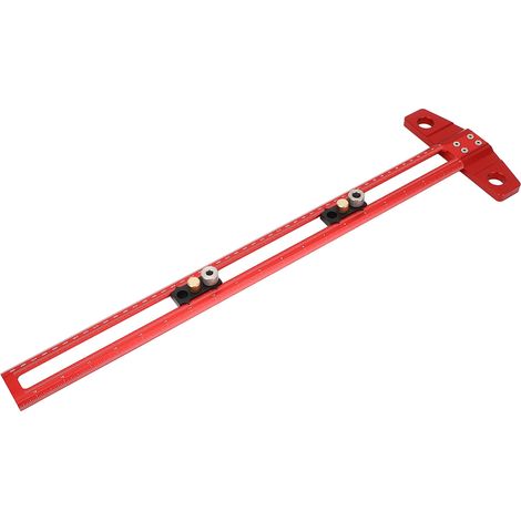 Équerre T menuiserie 50cm double graduation metric-imperial perceuse guide perçage traçage avec douilles 6 8 10mm (1/5)