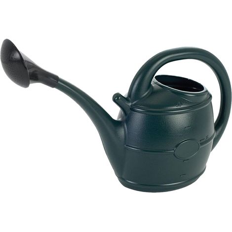 1 x 10 Litre Green Lightweight Watering Cans With Sprinkler Heads & Handles
