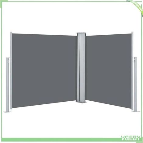 Auvent latéral rétractable - FAFEICY - 48450 - Anthracite - 120 x 0-600 cm - Polyester PU (1/5)