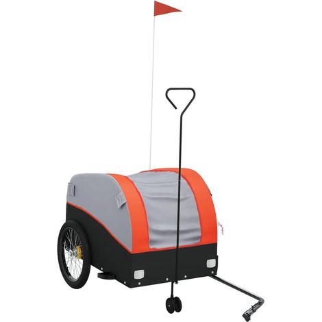 Maison Exclusive - Rimorchio da Bici Nero e Arancione 45 kg in Ferro (1/5)