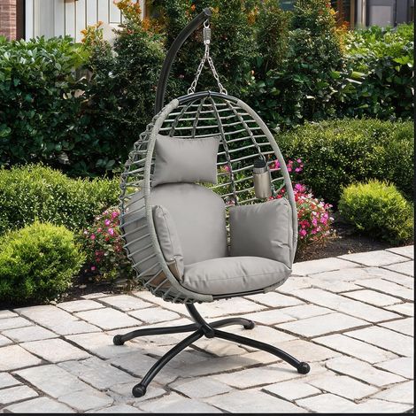 Hamac gris y Negro en poliéster Acero 110 x 100 x 188 cm (1/5)