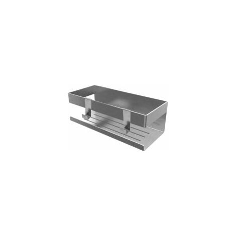 Duschablage, Badezimmerregal, kein Bohren erforderlich, Duschablage mit Haken – Wandmontage – Edelstahl 304 – für Küche, Bad, Büro, Hotel (Silber) – Crezuo