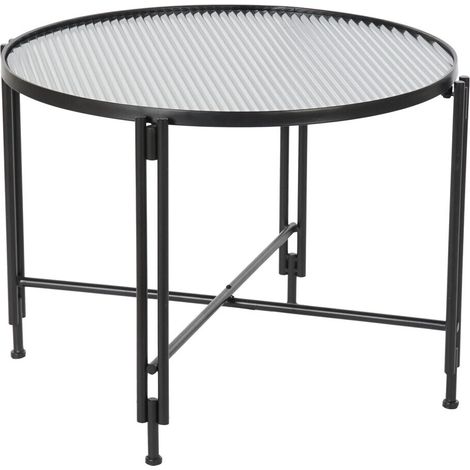 DKD Home Decor Table d'appoint Métal Verre Noir 63x63x46 cm (1/4)