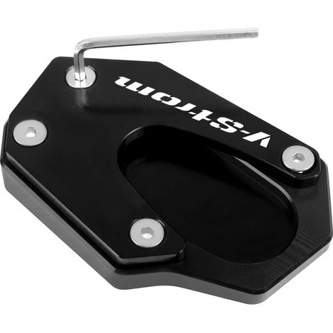 (V-Strom noir) Compatible avec la béquille SUZUKI DL1050 V-Strom 1050 Vstrom DL 1050 XT DL1050XT 2020-2023 - Plaque de support d'extension de béquille latérale usinée CNC maxpower (1/4)