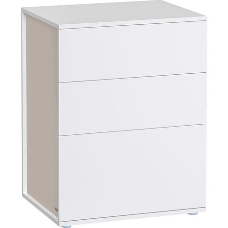 Comodino montaggio senza attrezzi comodino cassetti moderno camera da letto soggiorno 35 x 45 x 587 cm bianco 120007595