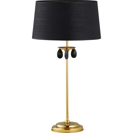Lampada da tavolo Egida Jupiter oro, nero, E27 cristalli