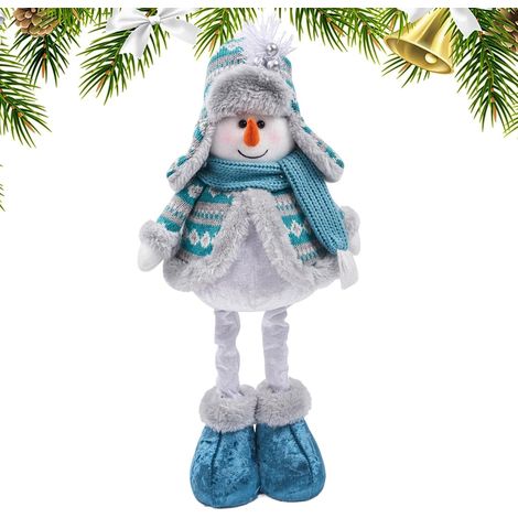 Noël du Père Noël Doux, Festif, Fêtes d'Hiver, Figurine bonhomme de neige télescopique Noël Pour table à manger, cheminée, bibliothèque, chevet, canapé, (1/5)