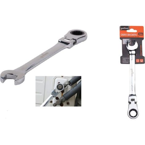 Trade Shop - 16-mm-Maul-Ratschenschlüssel mit klappbarem Kopf, verchromtes Vanadium-Werkzeug 91737 - (1/2)