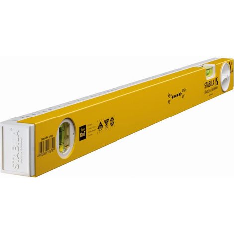 Stabila – Niveau à bulle télescopique Type 80 T – Longueur réglable 105 cm – Précision ± 0,5 mm/m – Système LOCK pour blocage sécurisé
