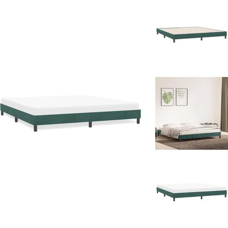 Cadre de lit sans matelas vert foncé 180x220 cm velours - Cadre De Lit - Cadres De Lit - Lit - Meuble De Chambre À Coucher (1/5)
