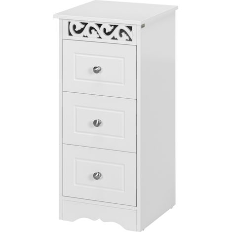Commode blanche 3 tiroirs 29,8x29,8x68,5 cm