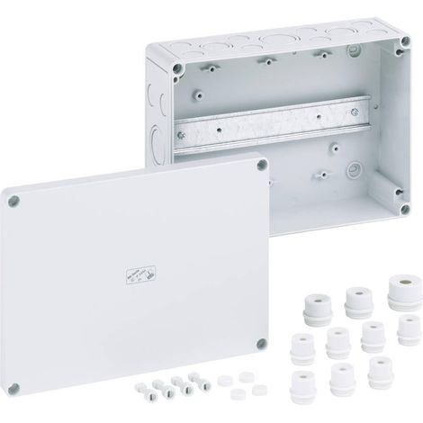 Spelsberg Caja de bornes de carril, tipo de protección IP54/IP66, sección máxima del conductor 4², resistencia al impacto IK08, clase de protección II, Ui 400V AC, sin halógenos, 63591601