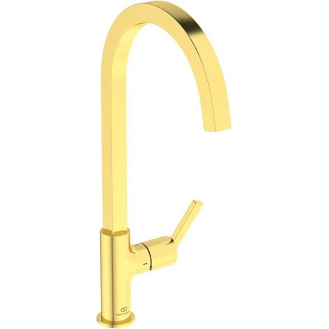 Grifo de cocina IDEAL STANDARD Gusto cuadrado oro + Microfibra