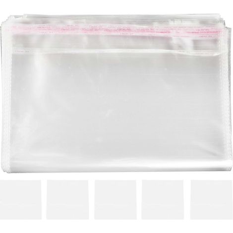 BESTOMZ Lot de 100 sachets en plastique transparent 30 x 40 cm, fermeture facile et adhésive, pour emballage résistant, idéal pour la pâtisserie, les bougies, le savon et les biscuits.-40.00X30.00X1.0