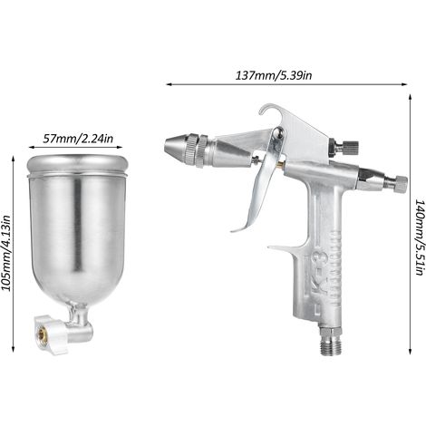 Mini pulvérisateur de peinture à air à basse pression et haut volume avec buse de 0,5 mm, capacité de 150 cc, alimentation par gravité pour la peinture de la maison, l'automobile et les meubles. (1/5)