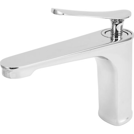 Robinet de lavabo en cuivre, raccordement eau chaude et eau froide monotrou, convient à un usage domestique, hôtelier et résidentiel (G3/8) (1/5)