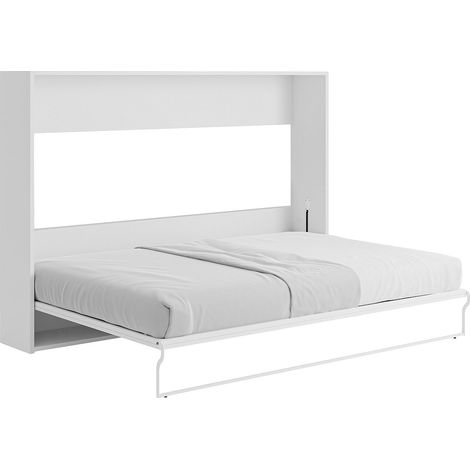 Letto estraibile 140 x 200 cm Apertura orizzontale manuale Bianco - MALINA II