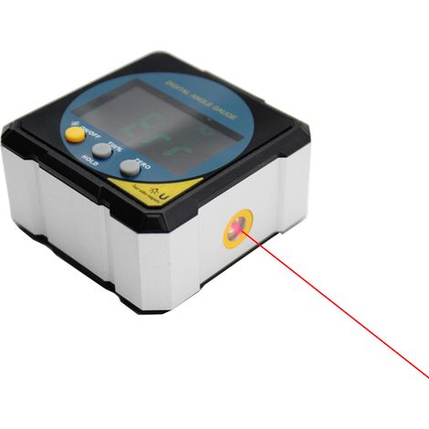 Inclinomètre numérique laser double face aimanté 4 x 90° mesure d'angle 2 modes niveau portable rechargeable pour menuiserie machinerie bâtiment (1/5)