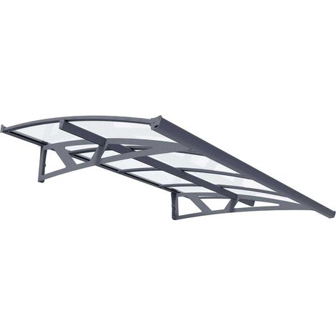 Canopia By Palram – Marquise de porte Amsterdam 223,5cm – Acier galvanisé et aluminium – Panneaux solides résistants aux UV – Installation rapide (1/10)