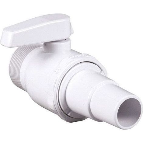 Vanne d'arrêt pour filtration de piscine – Plastique résistant aux UV – Compatible conduites standard – Régulation débit eau