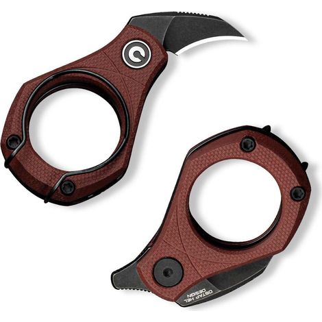 Mini Taschenmesser mit G10 Griff und 14C28N Stahlklinge, Burgundy