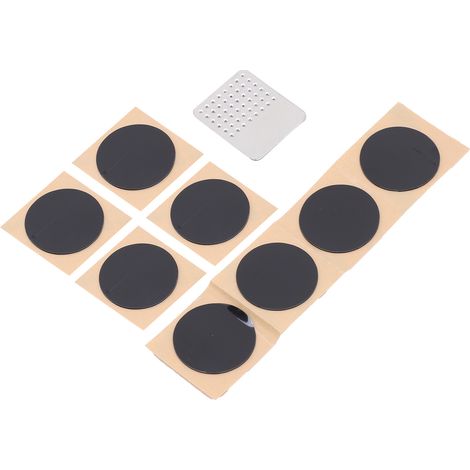 Kit de réparation de pneus de vélo sans colle, comprenant des rustines et des râpes pour VTT et vélo de route. (1/5)