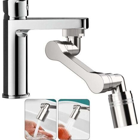 Bec rallonge de robinet 1440 degrés 2 modes pour robinets avec filetage extérieur de diamètre 20/22/24 mm (1/3)