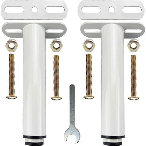 Pieds de meuble réglables, ensemble de 2 pièces, blancs, pieds de lit réglables en forme de T, meubles métalliques extensibles, pieds de support centraux de lit, adaptés aux lits et canapés (7 pièces (1/5)
