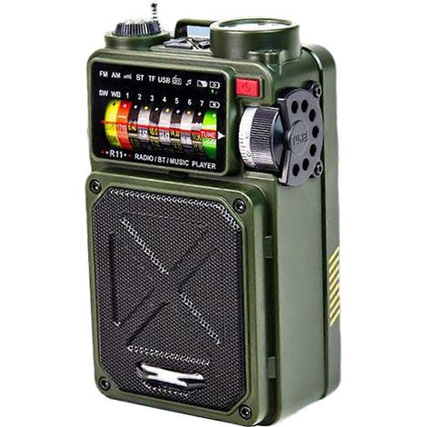 Radio multifonction d'urgence avec haut-parleur Bluetooth, boussole et lampe torche (1/5)