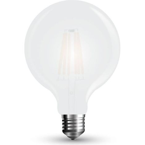 Bombilla LED V-TAC E27 7W 110LM/W Filamento G125 Satinado Blanco Frío (1/2)