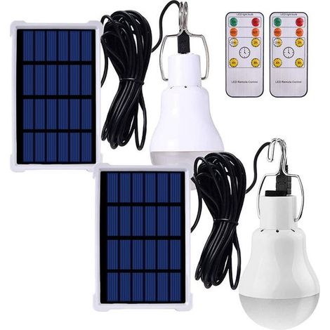 Ampoules solaires LED pour poulailler, hangar et camping – 4 unités avec panneau solaire intégré, autonomie jusqu’à 12 h (1/5)