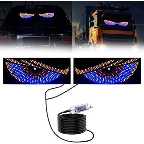 BARKBUSTERSBlue Devil Eyes Light pour Voitures Pare-Brise USB Plug & Play Car LED avec 11 Modes Signe démon pour SUV Pickups Camions RV (1/5)