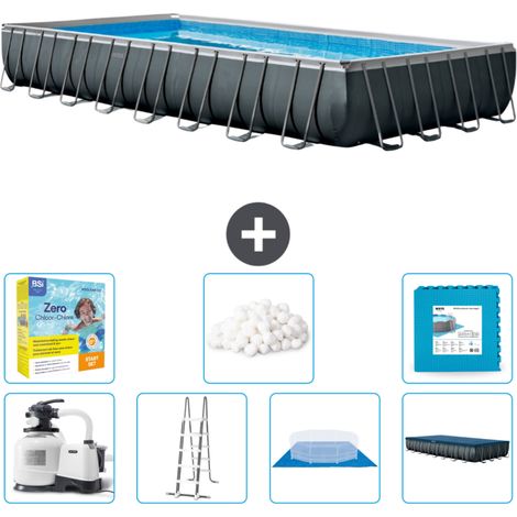 Piscine Intex rectangulaire Ultra XTR Frame - 975 x 488 x 132 cm - Comprend des Accessoires CB48 (1/2)
