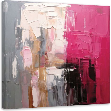 Wandbild Abstraktion Impressionismus Rosa 30x30 cm (1/5)