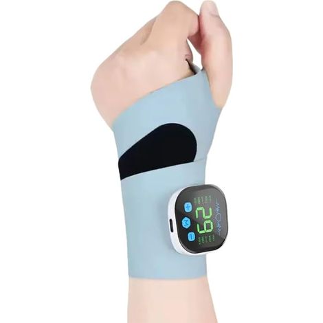 Massaggiatore elettrico da polso portatile e regolabile, ricaricabile, con supporto ergonomico a 360° e dispositivo staccabile magneticamente (blu) (1/5)