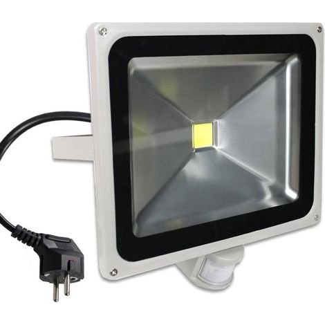 Faro led smd proiettore 50 watt sensore di movimento crepuscolare luce bianca fredda illuminazione per esterno waterproof IP65 (1/4)