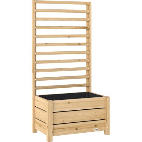 Hochbeet mit Rankgitter, Holz, 60 x 39 x 120 cm