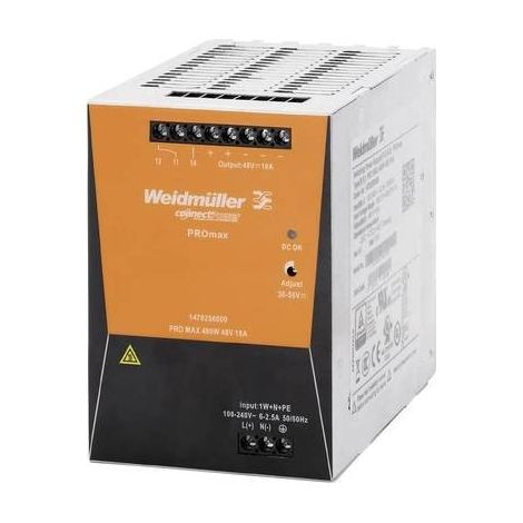 Weidmüller 1478250000 Alimentatore per guida DIN 48 V/DC 10 A 480 W Contenuto 1 pz. (1/4)