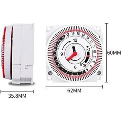 Minuteur mécanique, 250 V, 15 minutes, 24 heures, minuteur de rappel, minuteur industriel à compte à rebours pour la cuisine e (1/5)