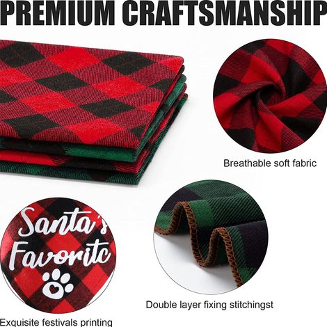 Bandana Chien - Bandana Fête Noël pour Chien Chat - Taille Réglable - Idéal pour Chien Petit à Grand - 4 Pièces (1/5)