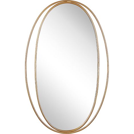 Specchio da parete di forma ovale in color oro 90x55 Besson (1/5)