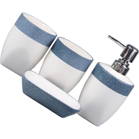 Ensemble de salle bain Healeved comprenant un distributeur savon , porte-brosse à dents , porte-savo